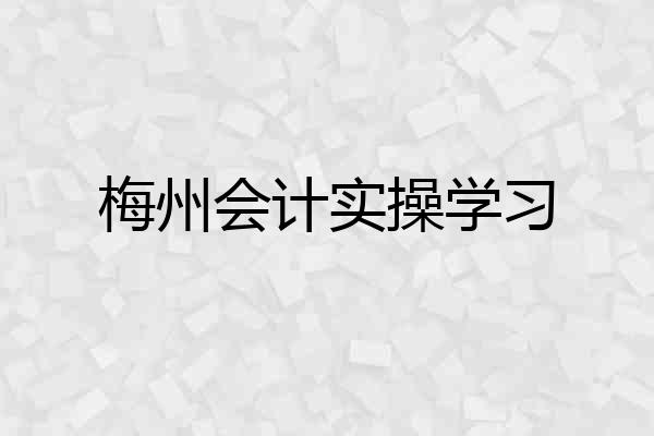 梅州会计实操学习