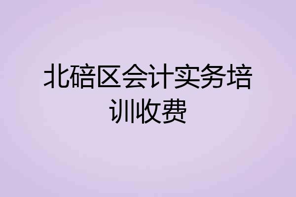 北碚区会计实务培训收费