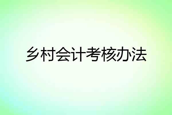 乡村会计考核办法