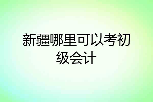 新疆哪里可以考初级会计