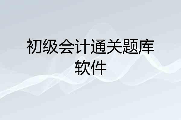 初级会计通关题库软件