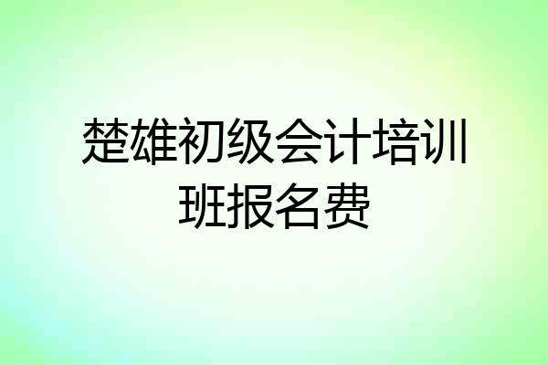 楚雄初级会计培训班报名费