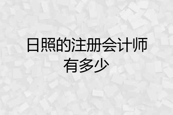 日照的注册会计师有多少
