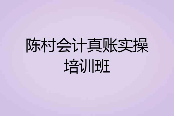 陈村会计真账实操培训班