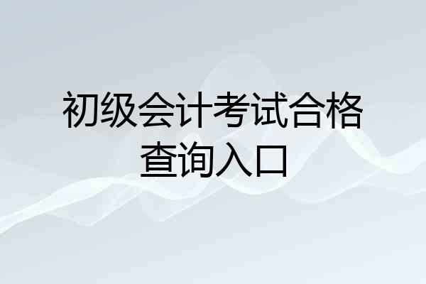 初级会计考试合格查询入口