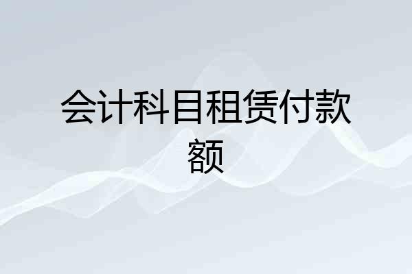 会计科目租赁付款额