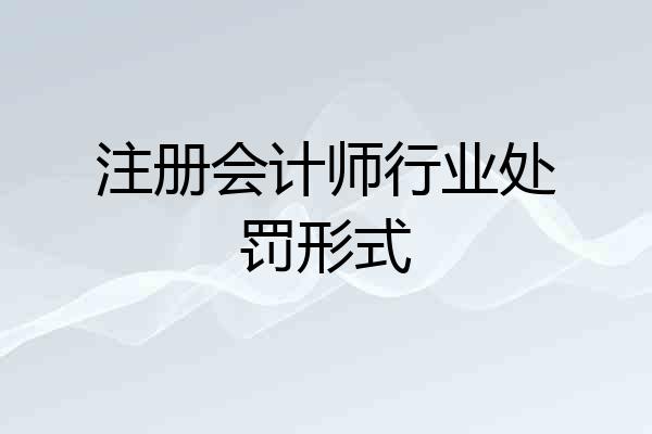 注册会计师行业处罚形式