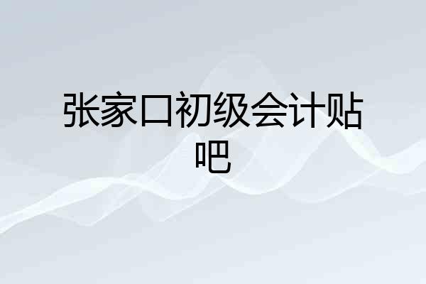 张家口初级会计贴吧