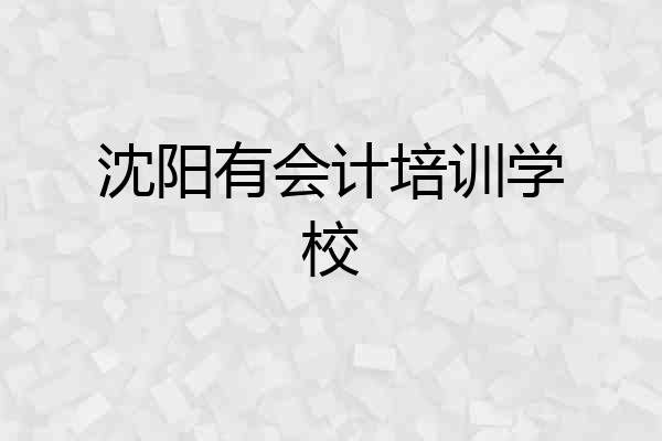 沈阳有会计培训学校
