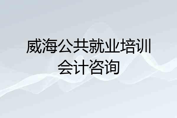威海公共就业培训会计咨询