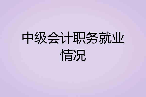 中级会计职务就业情况