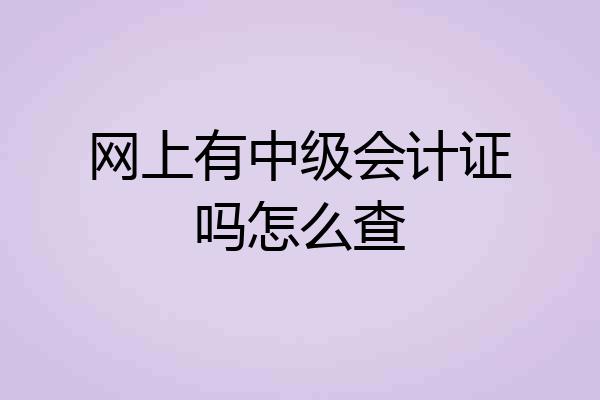 网上有中级会计证吗怎么查