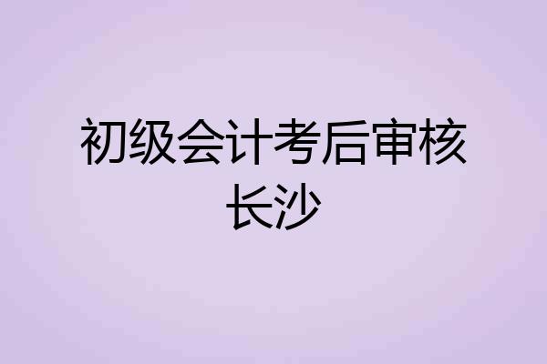 初级会计考后审核长沙