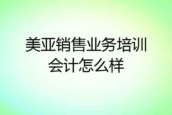 美亚销售业务培训会计怎么样