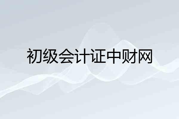 初级会计证中财网