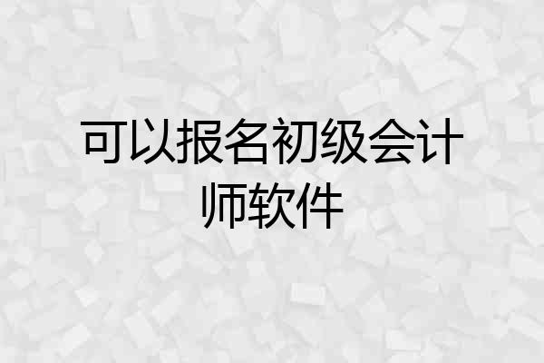 可以报名初级会计师软件
