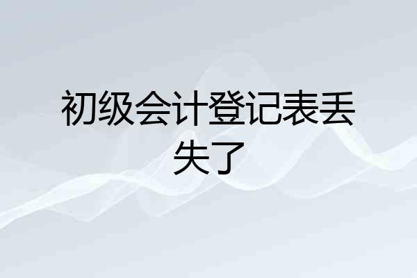 初级会计登记表丢失了