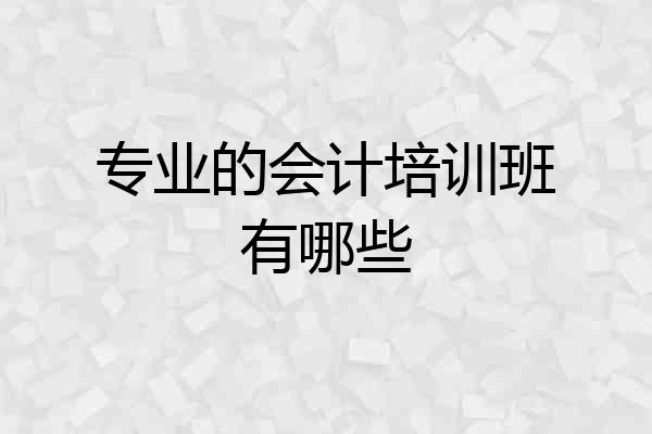 专业的会计培训班有哪些
