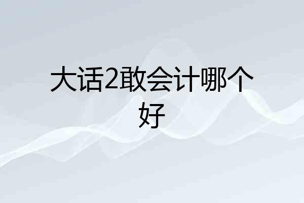 大话2敢会计哪个好