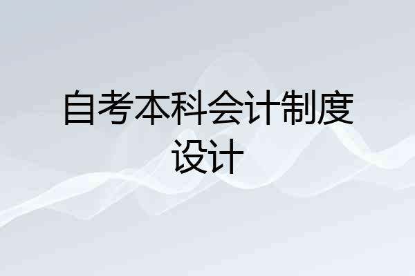 自考本科会计制度设计