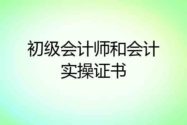 初级会计师和会计实操证书