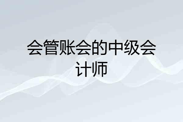会管账会的中级会计师