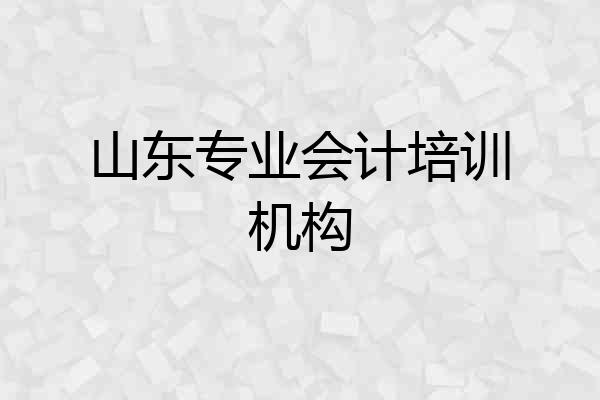 山东专业会计培训机构