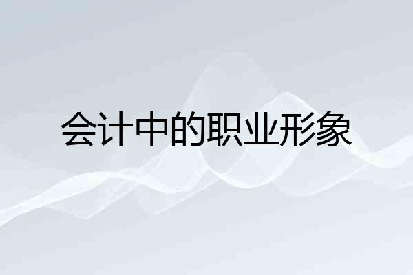 会计中的职业形象