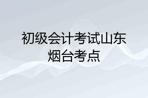 初级会计考试山东烟台考点