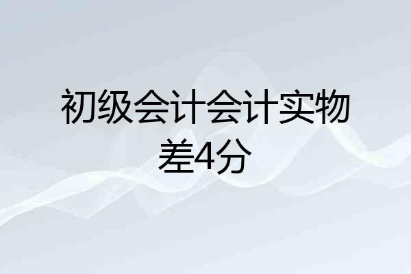 初级会计会计实物差4分