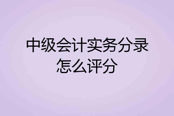 中级会计实务分录怎么评分