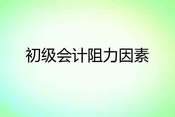 初级会计阻力因素