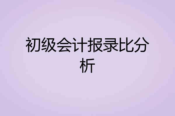 初级会计报录比分析