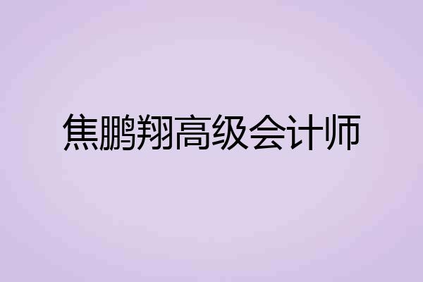 焦鹏翔高级会计师