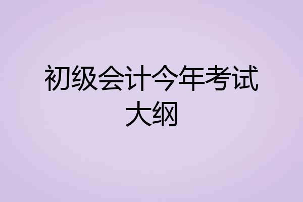 初级会计今年考试大纲