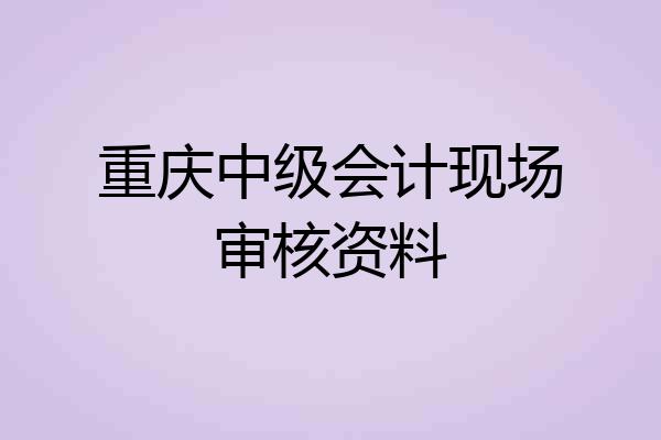 重庆中级会计现场审核资料