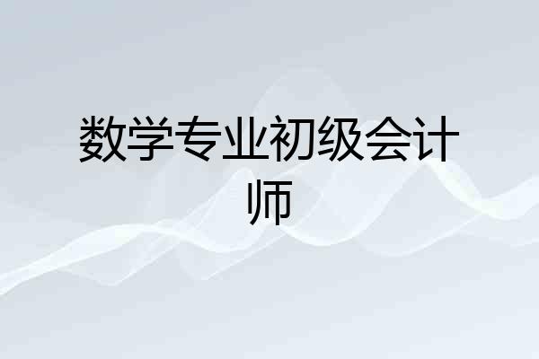 数学专业初级会计师