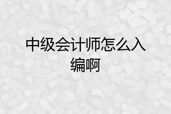 中级会计师怎么入编啊