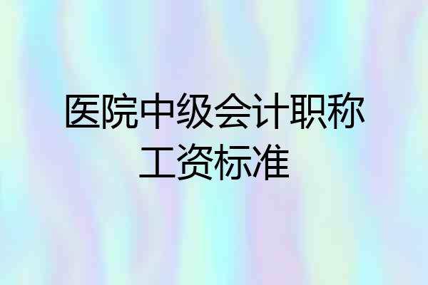 医院中级会计职称工资标准