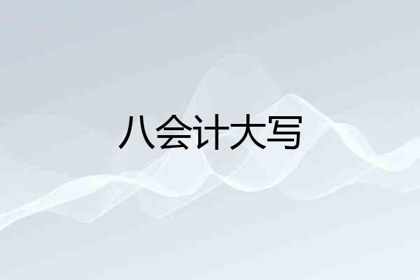 八会计大写