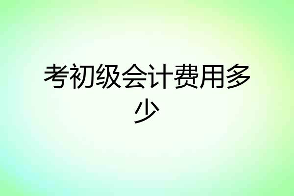 考初级会计费用多少