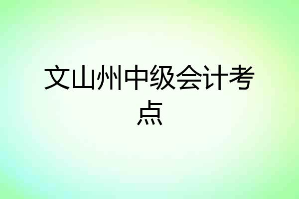 文山州中级会计考点