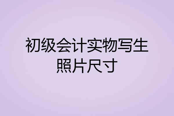 初级会计实物写生照片尺寸