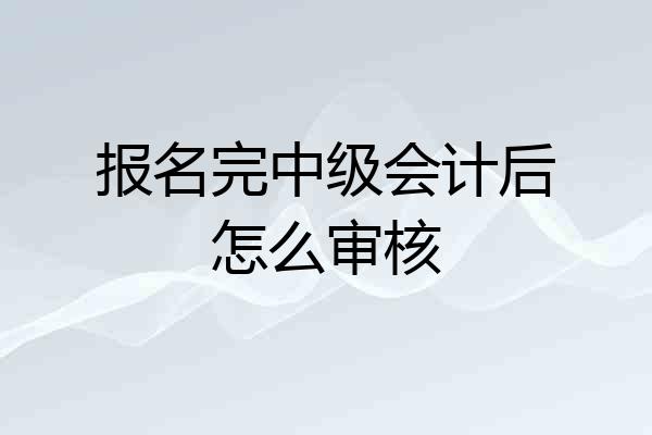报名完中级会计后怎么审核