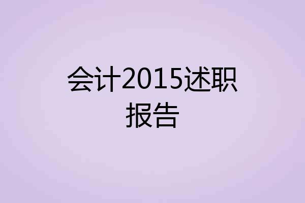会计2015述职报告