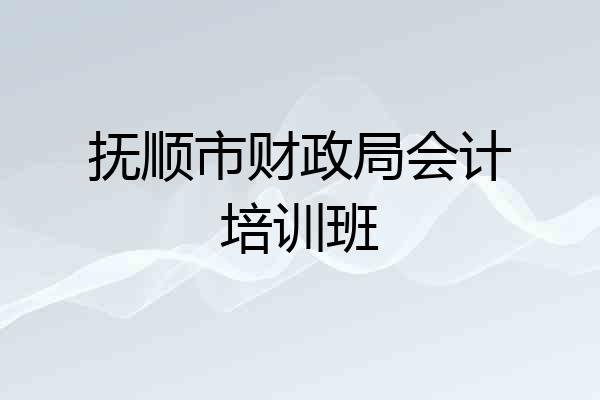 抚顺市财政局会计培训班
