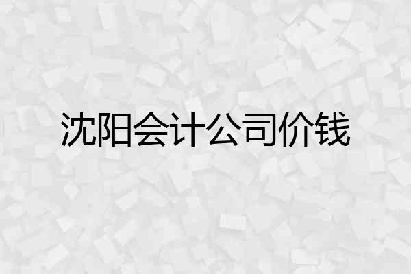 沈阳会计公司价钱