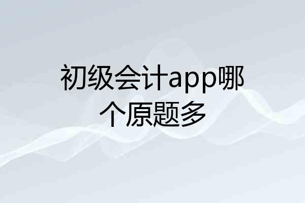 初级会计app哪个原题多