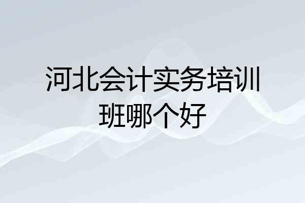 河北会计实务培训班哪个好
