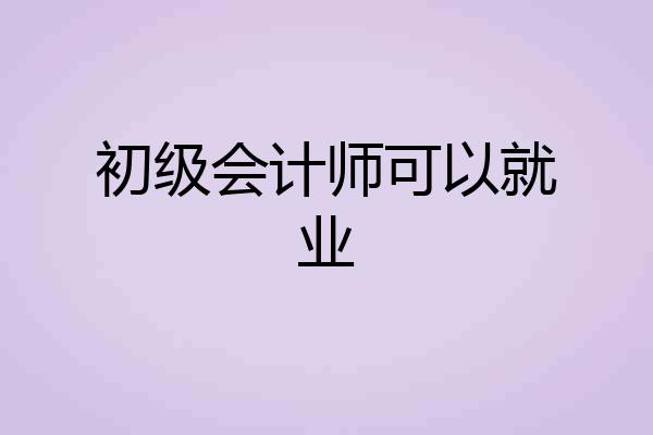 初级会计师可以就业